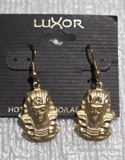 ​NOS Vintage Luxor Hotel Casino Las Vegas King Tut Pharaoh Earrings Carol Star picture