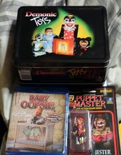 Full Moon Demonic Toys Lunch Box Tin + Jester Action Figure + Baby Oopsie BluRay picture