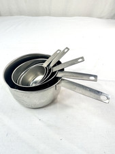 5 VTG Foley Stainless Steel Measuring Cup Set- 2 Cup 1 Cup 1/2 1/3 1/4 Script FS picture