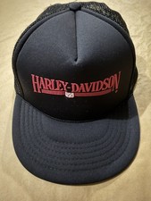 Harley Davidson Motorcycles USA Black Red Trucker Snapback Cap Hat picture