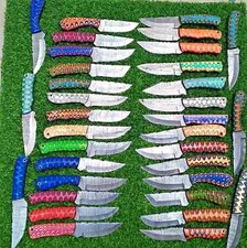 LOT OF 25 -8  INCH HANDMADE DAMASCUS STEEL SKINNER KNIFE WOOD HANDLE W/SHEATH picture