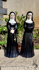Vintage K's Collection Saint Rita Nun Figurine Statues 7 inches Black Robes Goth picture