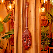 Tiki Paddle/Oar PNG Papua New Guinea Trader Sam's 39 x 7 in picture