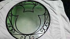 Disney Mickey Mouse Head Silhouette Wall Mirror 25 inch Black Metal Frame Used picture