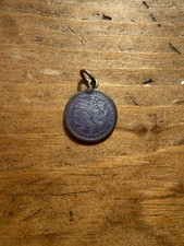 Vintage Sterling Silver St Christopher Medal Pendant Religious Charm picture