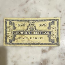 Georgia Beer Tax Stamp Half Barrel SRS B52 Miller Brewing Co Cancelled 1973 picture