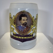 Vintage German Beer Stein King Ludwig II Bavarian Castles 0.5L Wandertage 1983 picture