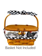 KIDDIE PURSE LINER w/Pocket for your LONGABERGER Basket - Barnyard w/check trim picture