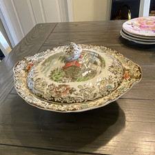 Vintage Johnson Brothers The Friendly Village Round Covered Vegetable Bowl Lid picture