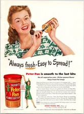 Derby's Peter Pan Peanut Butter 1946 Vintage Print Ad Colorful Art picture