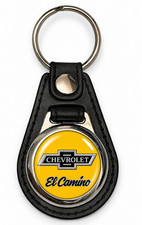Muscle Car leather Keychain – Retro Truck Style Key Ring - Yellow picture