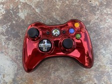 Microsoft Xbox 360 Red Chrome Wireless Controller Tested Snd Serviced picture