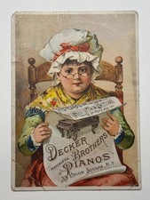 VICTORIAN TRADE CARD: 1880s - Decker Brothers - Old Folks at Home - NY picture