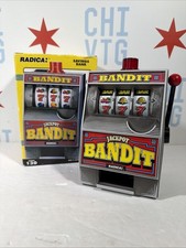 Radica Jackpot Bandit Slot Machine Bank Model 130 • 1990s Vintage Coin Bank picture