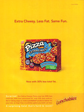 Oscar Mayer Lunchables Pizza Extra Cheesy Less Fat Vintage Print Ad 2005 picture