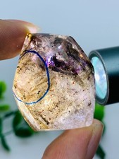 Super Seven Enhydro Quartz Crystal Moving Water Drop Reiki Healing Specimens 36G picture