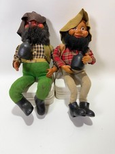 Vintage 1960s Jestia TKR Japan Hillbilly Moonshiner Dolls Pair Shepherd of Hills picture