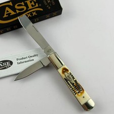 Case xx Jigged 6.5 BoneStag Razor Stainless Steel Pocket Folding Knife--65338 picture