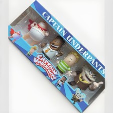 Captain Underpants First Epic Movie 4-Pack Boxed Plastic Multicolor Figures picture