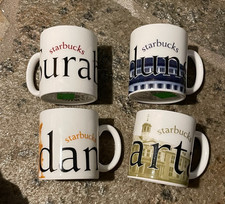 Vtg Starbucks 2005 City Mug Indonesia Set of 4 Mini Demi Tasse Espresso 3 Oz picture