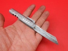 Custom Handmade Pattern Damascus Japanese Hogonokani Friction Folder Knife S44 picture