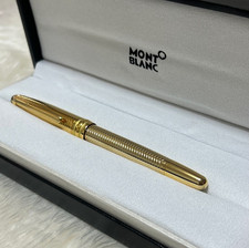 Authentic Montblanc 163 Classique Rollerball Pen Black Gold Trim OEM Refill picture