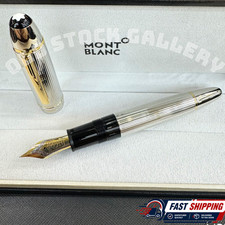 Montblanc Meisterstuck Fountain Pen 149 Solitaire Silver Barley Gift Set Rare picture