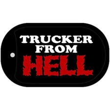 Trucker from Hell Novelty Metal Dog Tag Necklace 2