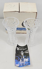 Vintage Pair Of Waterford Crystal Flower Vases In Original Box picture