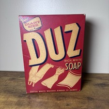 VTG 1950s DUZ Rich White Soap Giant Size Box Procter & Gamble Advertising - Full picture