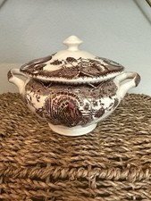 Vtg Johnson Brothers His Majesty Sugar Bowl Made in England Thanksgiving Chintz picture