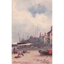 Aldeburgh Suffolk England North Beach Postcard Parsons-Norman Art Boats 1909 picture
