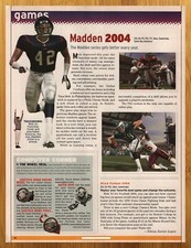 2003 Madden 2004 PS2 Xbox Gamecube GBA Print Ad/Poster Football Video Game Art picture