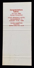 SIERRA Diablo Motorcycle Club Holiday David Hampton Vtg 30 Matchcover B-0603 picture