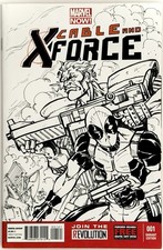 Cable & X-Force Deadpool - Blank Sketch Variant w/Original Art by Ben Dunn + COA picture