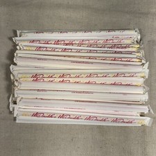 40x Vintage McDonalds Straws Unopened Plastic Straw 1991 New 40 Pieces Red & Yel picture