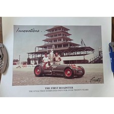 Vintage Indy 500 First Roadster Fuel Injection Special Racing Print 16x13 picture