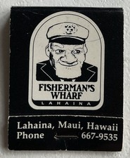 Vtg Lahaina Maui Hawaii Matchbook Cover Fisherman’s Wharf Pioneer Inn picture