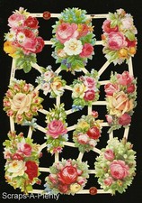 German Embossed Vintage Style Scrap Die Cut - WOW Roses / Flowers  EF7372 picture