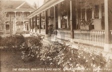 Raquette Lake NY Veranda Lake House Hotel Adirondacks RPPC Postcard COPY picture