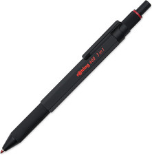600 3-In-1 Multicolor Pen and Mechanical Pencil, Black Barrel, Brass Mechanism, picture