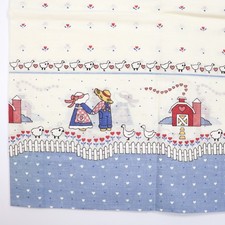 Vtg Curtains NOS 1980s 1990s Goose Sheep Country Tier Curtains Unused NEW Blue picture