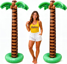 Giant Inflatable Palm Trees, 66 Inch (5.5 FT), 2 Pack, Tropical Luau Party Decor picture