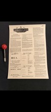 ATARI Return of Jedi Arcade Upright Back Door Sheet  Part ST-227. 1st Printing  picture