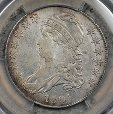 1807 Bearded Goddess Capped Bust Half Dollar VF Details Wow O-111b # picture