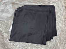 NEW Frette Flavio Black Half-Tone 22”x22” Cotton Napkins set of 4 Luxury Dining picture