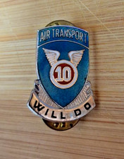 Army Crest DI DUI CB Clutchback 10th Air Transport Aviation Will Do Vietnam Era picture