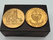 St John the Divine Cathedral NYC Souvenir Pilgrimage Medal Pair Whitehead Hoag picture