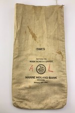 Dimes Return To Main Seneca Office Marine Midland Bank Vintage Bank Bag EE410 picture