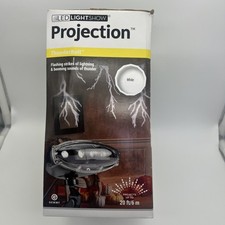 Halloween Gemmy LED Lightshow Projection White Thunderbolt Lightning Sound NIB picture